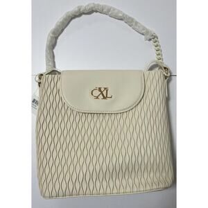 NEW CXL Christian Lacroix Bone Beige Ruching Bucket Shoulder Bag $128
